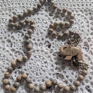 Elephant Jasper Pendant Beaded Necklace